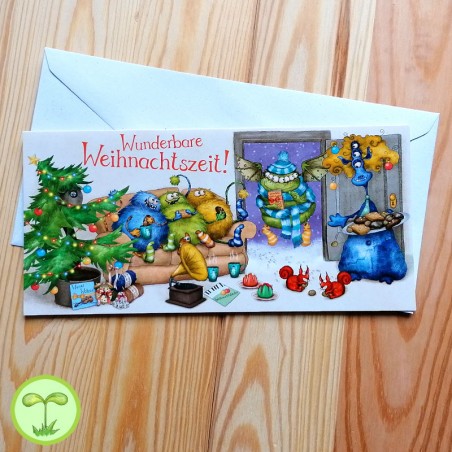Sprachmonster Grußkarte Einladungskarte Weihnachten front