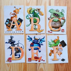 Sprachmonster Buchstabenkarten ABC DEF